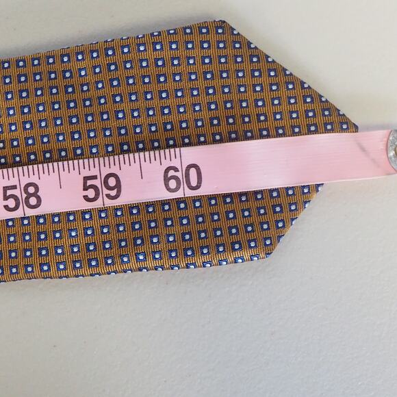 BARBARA BLANK New York Gold 100% Pure Silk Necktie Mens Size 3" x 62 1/4" Tie - Picture 8 of 11